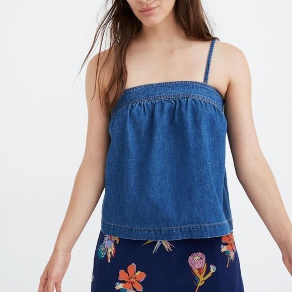 Madewell Tops - Madewell Denim Convertible Tie-Back Top XL